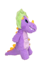 Plyšová hračka pro psy s lanem a velkým pískátkem – Growl Stomperz fialový brachiosaurus Benny - Obrázek 3