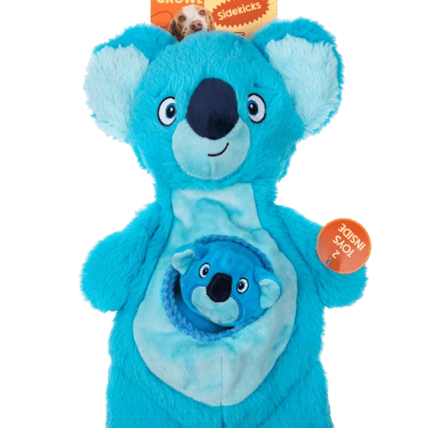 Plyšová hračka pro psy s pískátky a 2 skrytými hračkami – Growl Sidekicks Koala Joey
