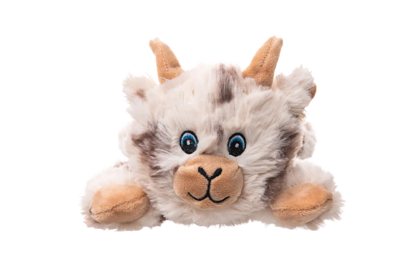 Plyšová hračka pro psy s 5 pískátky a šustivým papírem – Growl Cuddlerz Nibblers koza - Obrázek 2
