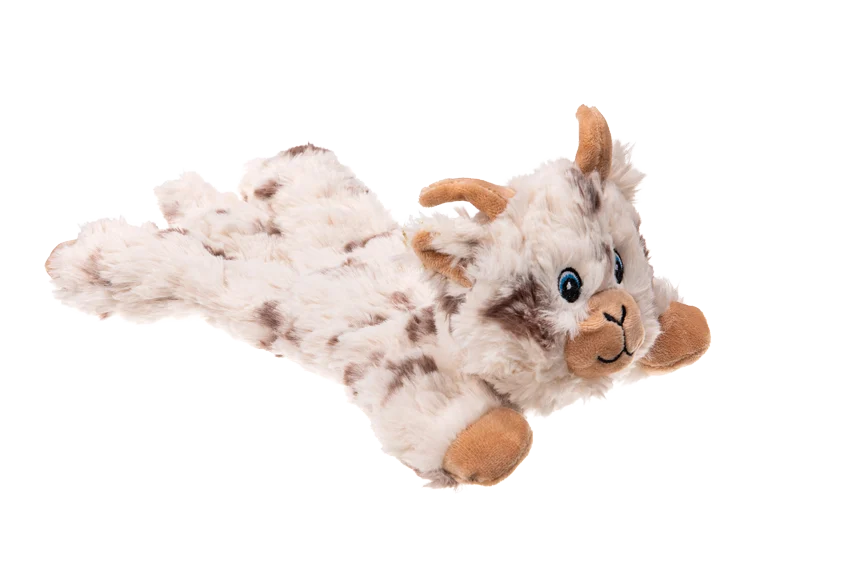 Plyšová hračka pro psy s 5 pískátky a šustivým papírem – Growl Cuddlerz Nibblers koza - Obrázek 3