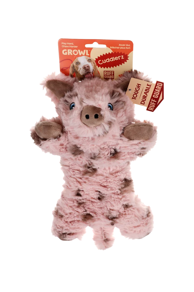 Plyšová hračka pro psy s 5 pískátky a šustivým papírem – Growl Cuddlerz Snorters, prasátko - Obrázek 1