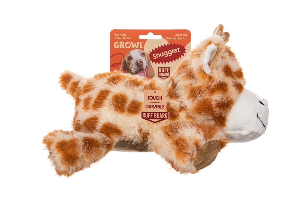 Plyšák pro psy s pevnými švy – Growl Snugglez Glen žirafa - Obrázek 1