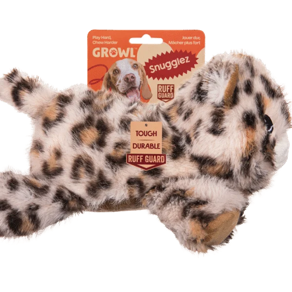 Plyšová hračka pro psy s pevnými švy – Growl Snugglez Larry, leopard