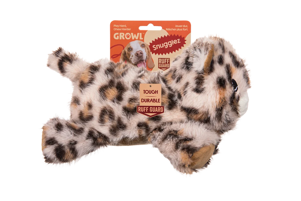 Plyšová hračka pro psy s pevnými švy – Growl Snugglez Larry, leopard - Obrázek 1