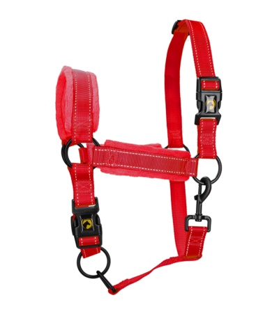 Halter s fleecem a reflexními detaily, červený XS – Excellent Superior