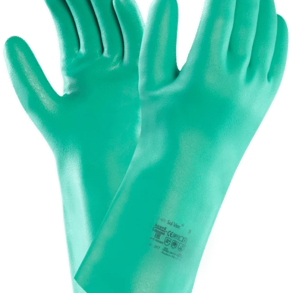 Pracovní nitrilové rukavice odolné vůči chemikáliím, velikost 10 XL, 33 cm – Sol-Vex