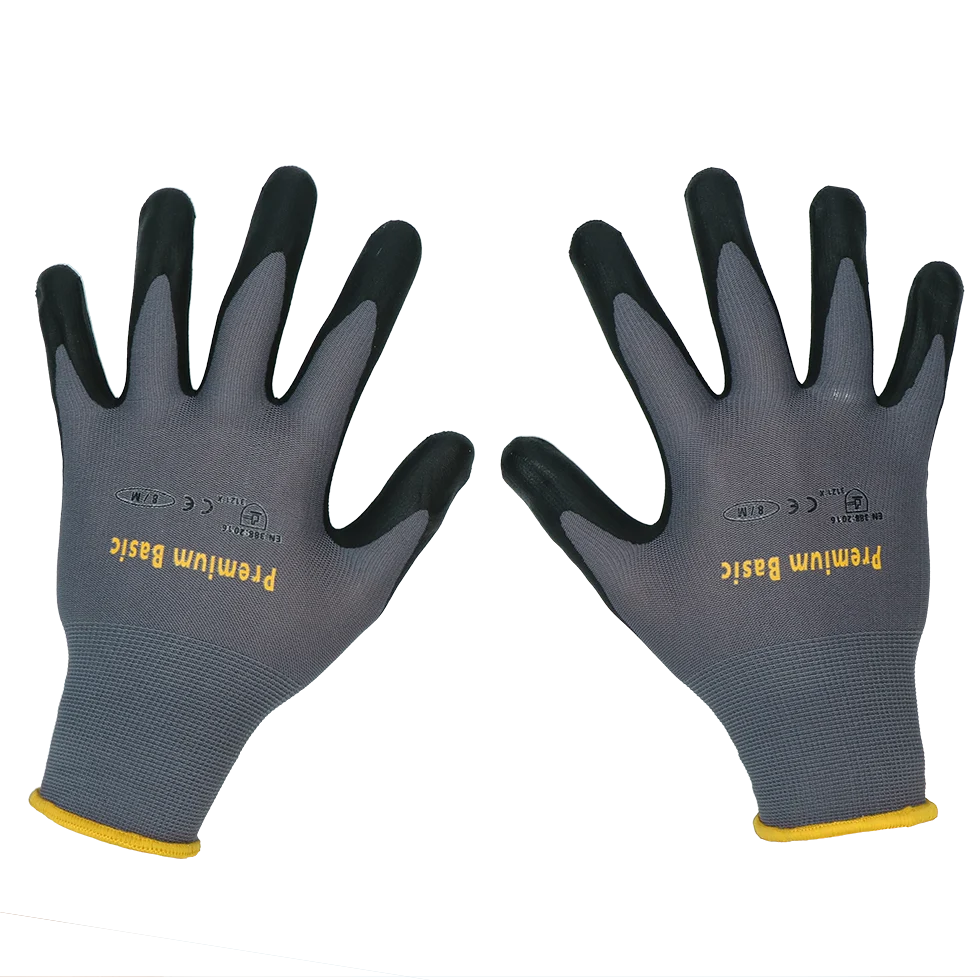 HAND023.png Pracovní rukavice s nitrilovou pěnovou vrstvou, velikost L (9) – Keron Premium Basic - Obrázek 1