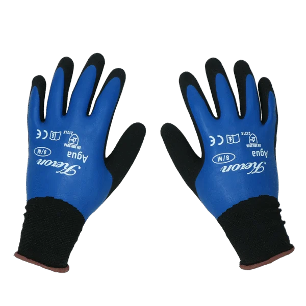 Nylonové pracovní rukavice s latexovou pěnou, voděodolné, velikost S (7) – Keron Fine-knit Agua