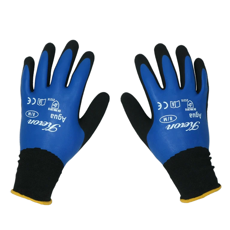 Nylonové pracovní rukavice s latexovou pěnou, voděodolné, velikost L (9) – Keron Fine-knit Agua