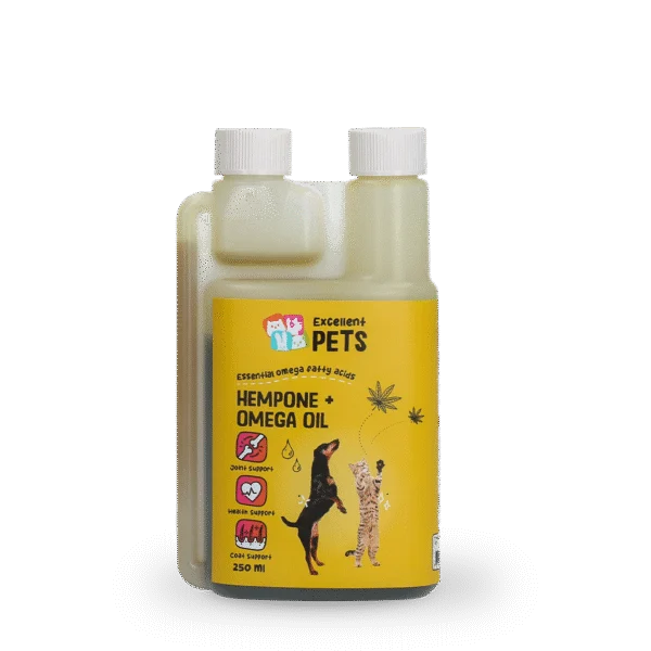Olejová směs pro psy a kočky s konopným olejem, 250 ml – Excellent Pets HempOne + Omega Oil