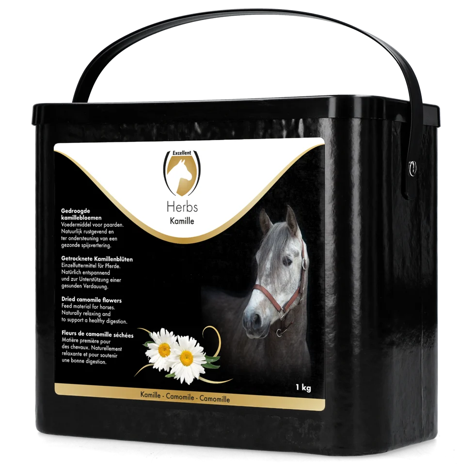 HERB016.png Heřmánek pro koně, pro zklidnění, 1 kg – Excellent Horse Herbs Heřmánek - Obrázek 1