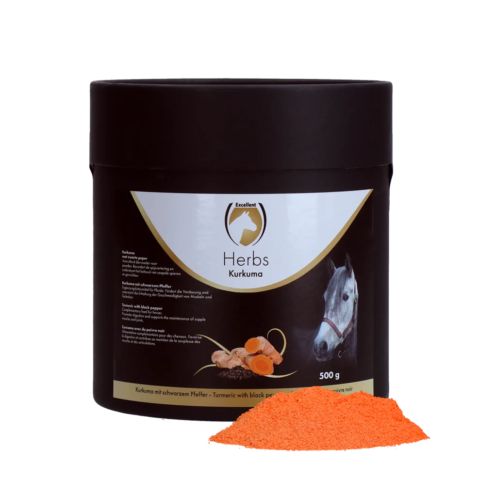 Kurkuma s černým pepřem pro koně, 500 g – Excellent Horse Herbs Kurkuma - Obrázek 1