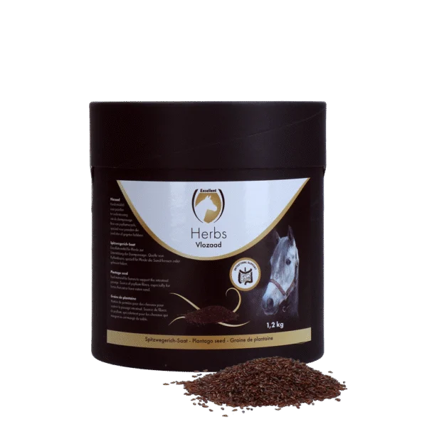 Jitrocelová semena pro koně s psylliem, 1,2 kg – Excellent Horse Herbs Vlozaad