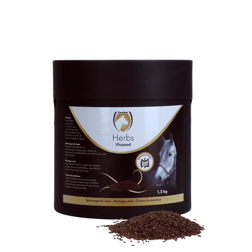 Jitrocelová semena pro koně s psylliem, 1,2 kg – Excellent Horse Herbs Vlozaad - Obrázek 1