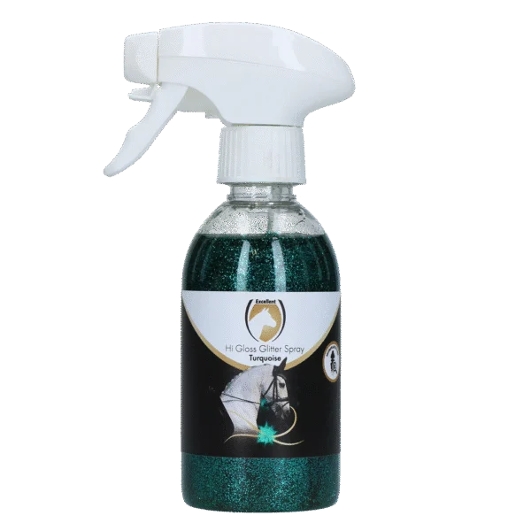 Třpytivý sprej na srst, hřívu a ocas, 250 ml – Excellent Horse Hi Gloss Glitter Spray Turquoise