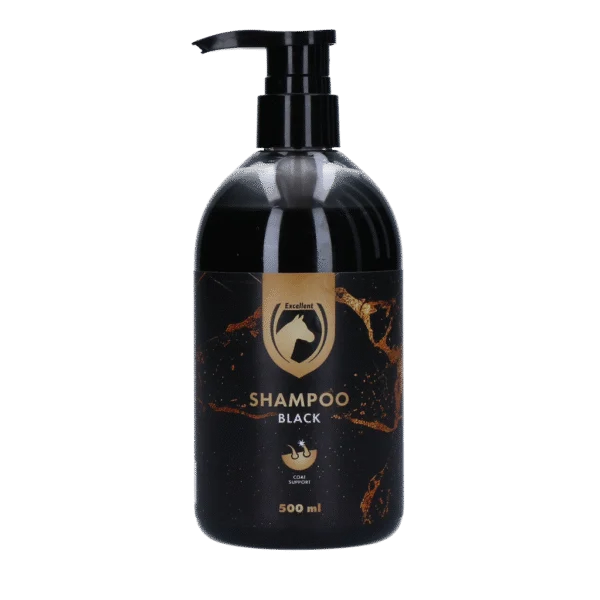 Šampon pro zvýraznění barvy a lesk srsti koní, 500 ml – Excellent Horse Hi Gloss Shampoo Zwart