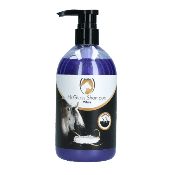 Šampon pro zvýraznění barvy a lesk srsti koní, 500 ml – Excellent Horse Hi Gloss Shampoo White