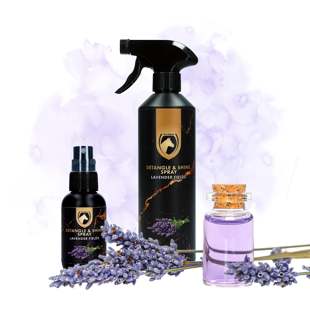Rozčesávací sprej na hřívu a ocas, 50 ml – Excellent Horse Detangle & Shine Spray Lavender Fields - Obrázek 2