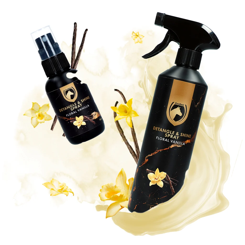 Sprej proti zacuchávání hřívy a ocasu, Floral Vanilla, 50 ml – Excellent Horse Detangle & Shine Spray - Obrázek 2