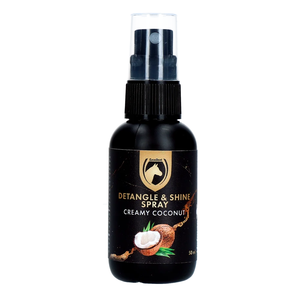 Sprej proti zacuchávání hřívy a ocasu, Creamy Coconut, 50 ml – Excellent Horse Detangle & Shine Spray - Obrázek 1