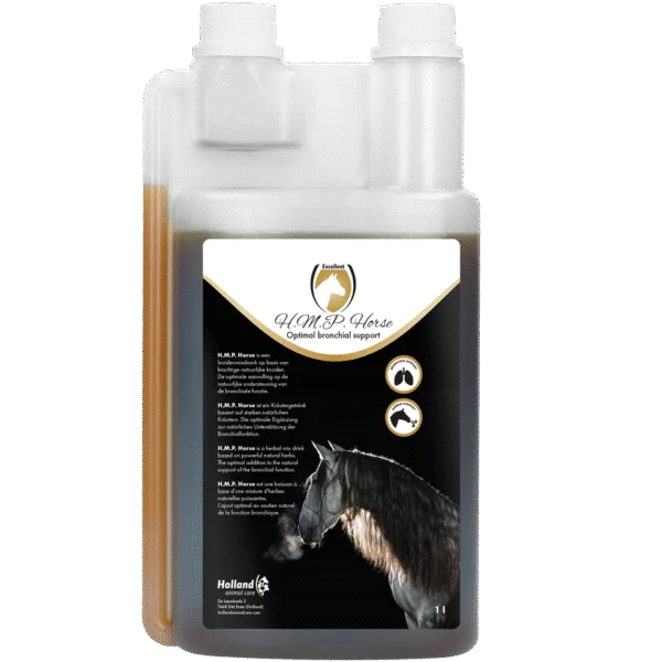 Doplněk krmiva pro dýchací cesty koní s bylinnými extrakty, 1 l – Excellent Horse H.M.P. Liquid