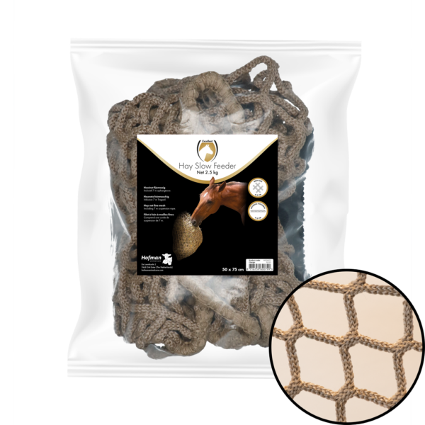 Síť na seno Slowfeeder pro koně, 2,5 kg, velikost oka 45 mm – Hay Slow Feeder