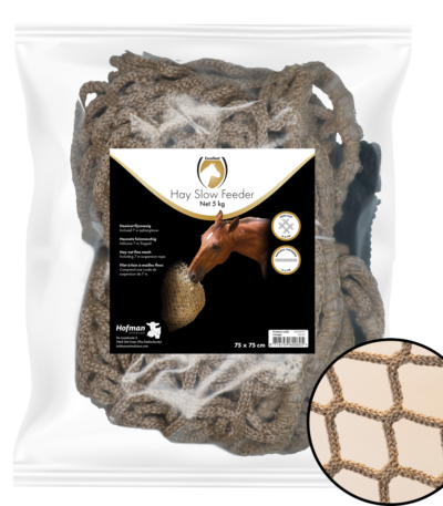 Síť na seno Slowfeeder pro koně, 5 kg, velikost oka 45 mm – Hay Slow Feeder