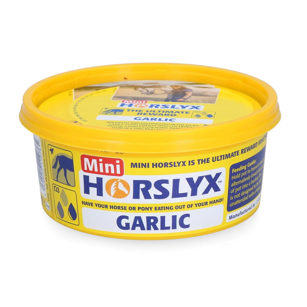 Lízací kámen pro koně jako odměna, 650 g – Horslyx Mini Česnek - Obrázek 1