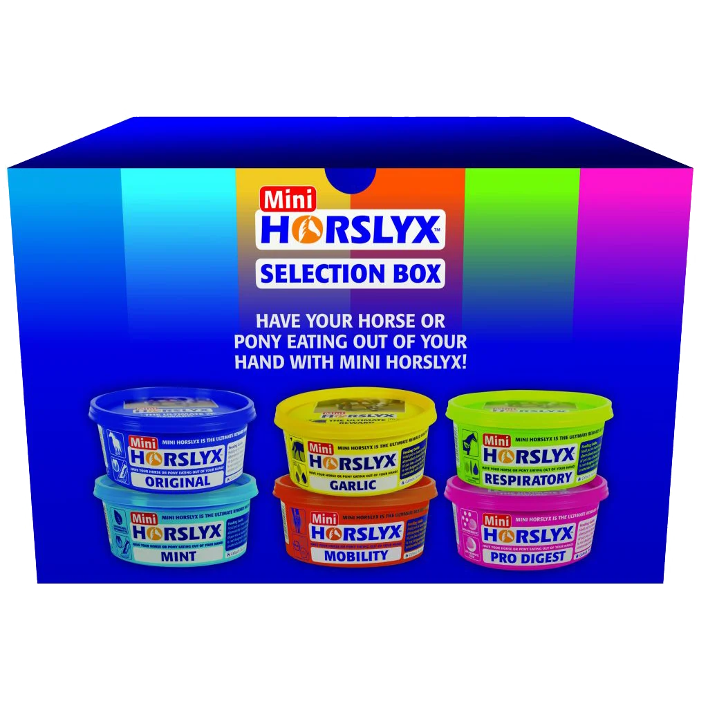 Lízací pamlsky pro koně jako odměna, 6 x 650 g – Horslyx Mini Selection Box - Obrázek 1