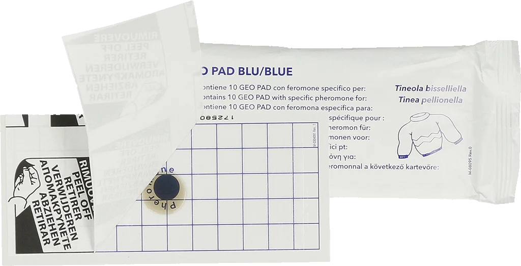 Lepicí deska na šatní moly s feromonem, 13 x 6 cm, 10 ks – Hofman Pest Control Geo - Obrázek 1