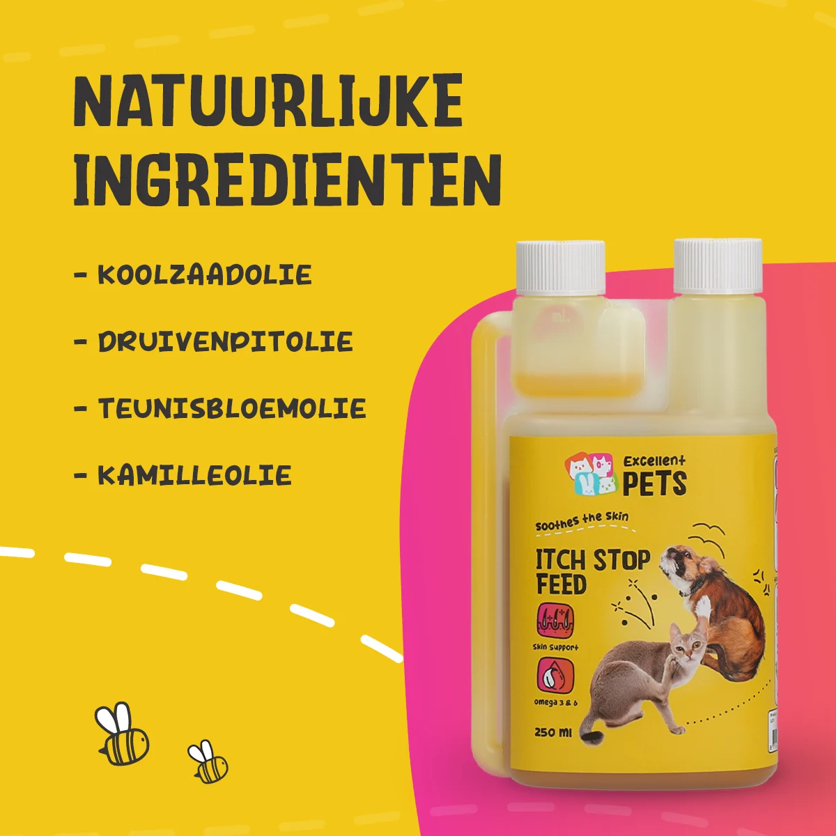 Krmný olej pro psy a kočky s heřmánkem, 250 ml – Excellent Pets Itch Stop Feed - Obrázek 5