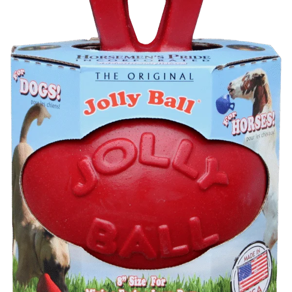Červený samonafukovací míč pro koně, 20 cm – Jolly Pets Jolly Ball Dual