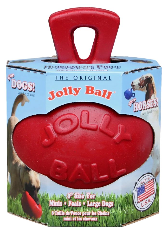 Červený samonafukovací míč pro koně, 20 cm – Jolly Pets Jolly Ball Dual - Obrázek 1
