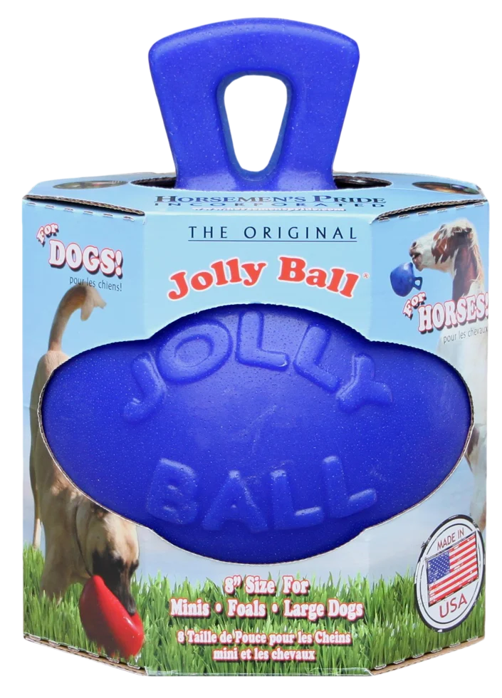 JOLL008D4.png Modrý samonafukovací hrací míč pro koně, 20 cm – Jolly Pets Jolly Ball Dual - Obrázek 1
