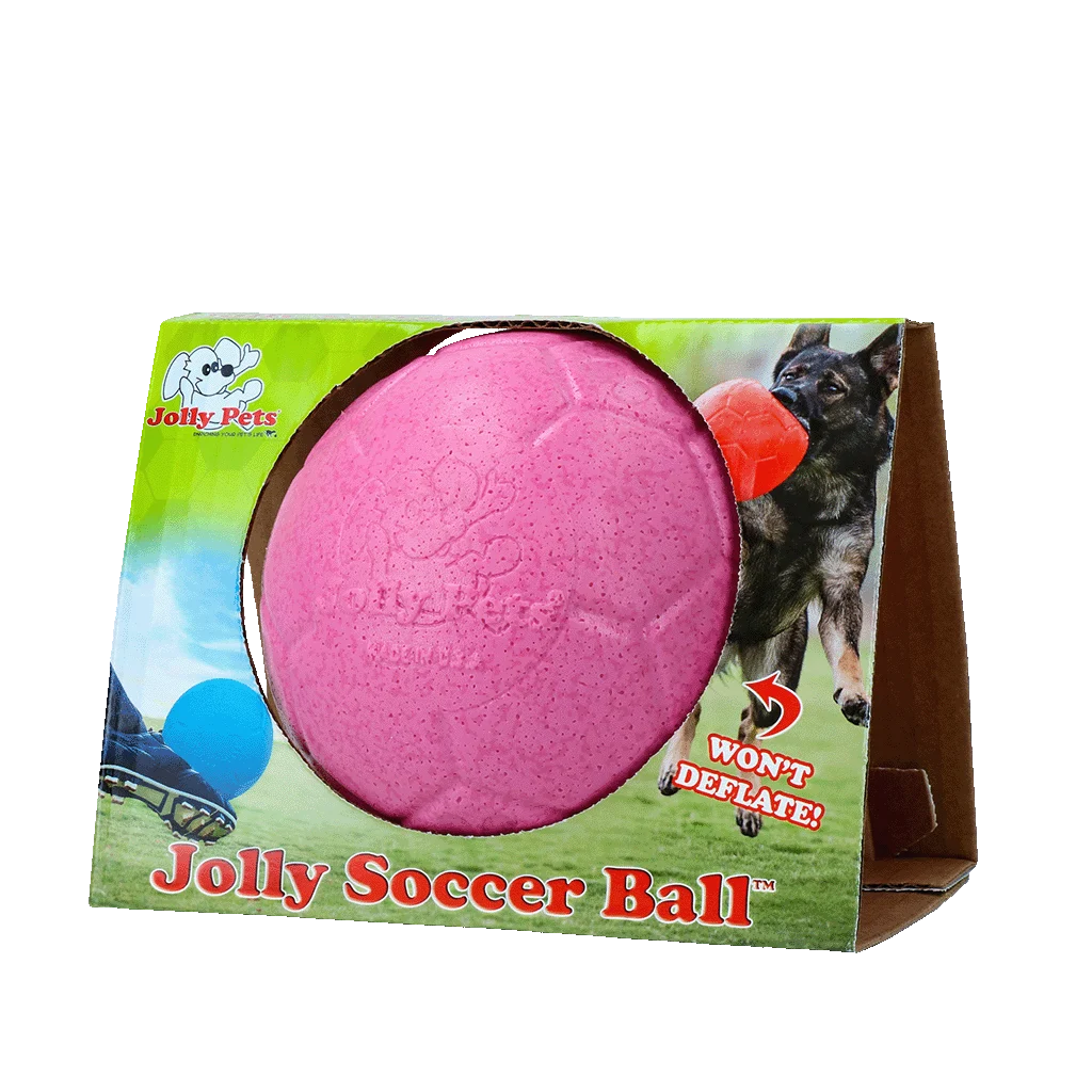 Plovoucí fotbalový míč pro psy, růžový S, 15 cm – Jolly Pets Soccer Ball - Obrázek 1