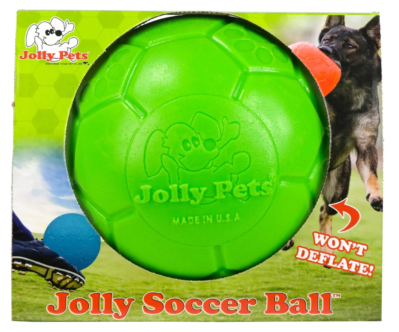 Aportovací míč pro psy, zelený, 15 cm – Jolly Pets Jolly Soccer Ball - Obrázek 2