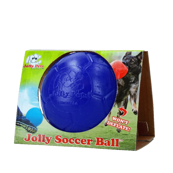 Plovoucí míč pro psy, modrý, 15 cm – Jolly Pets Soccer Ball