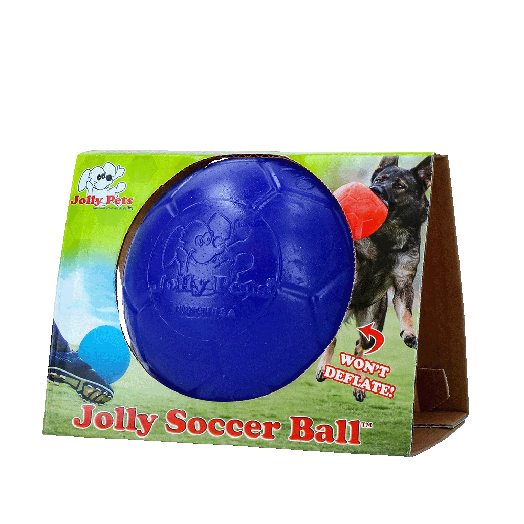 Plovoucí míč pro psy, modrý, 15 cm – Jolly Pets Soccer Ball - Obrázek 1