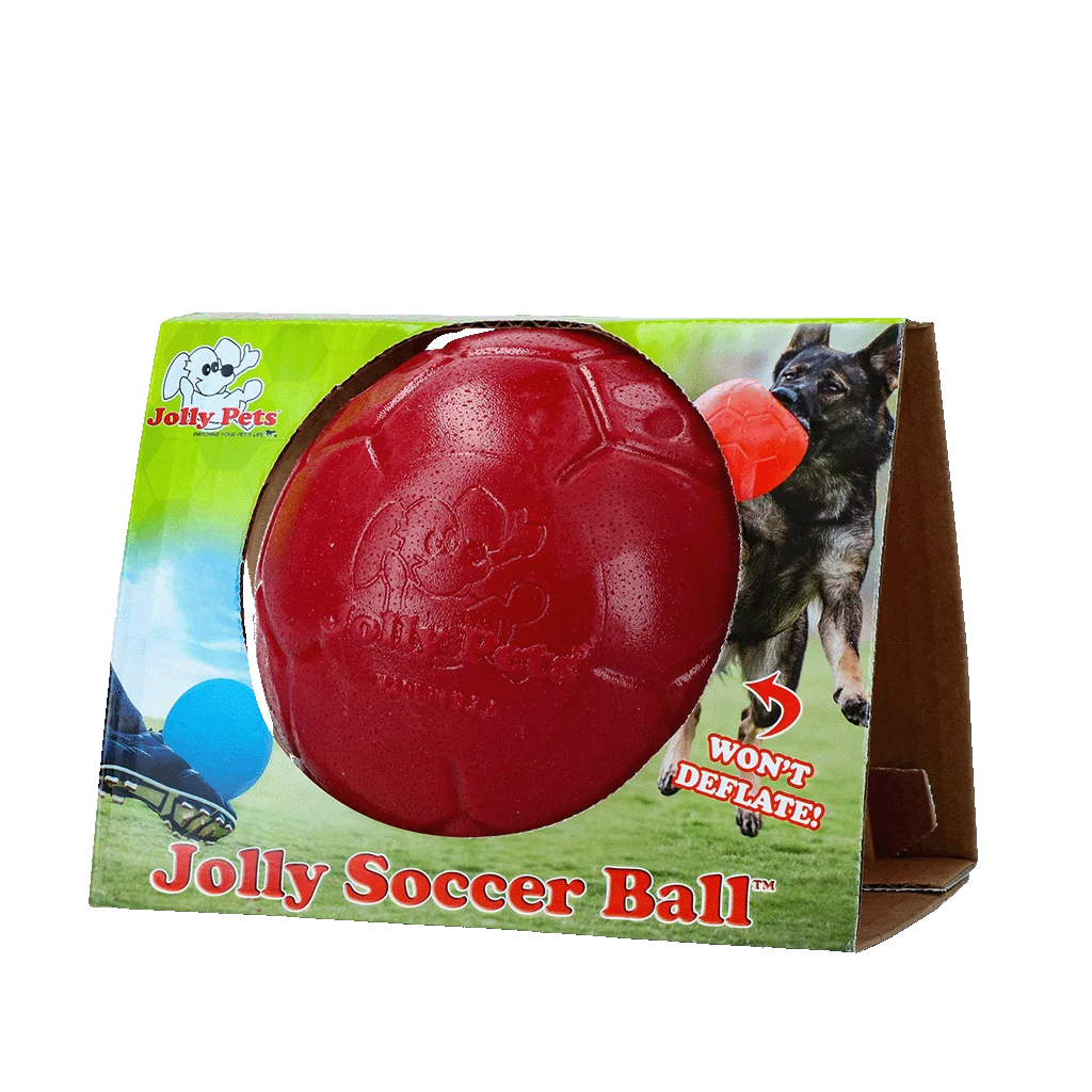 Míč pro psa na aportování, červený, 15 cm – Jolly Pets Jolly Soccer Ball - Obrázek 1