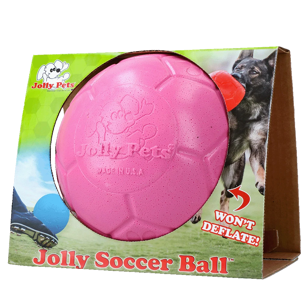 Aportovací míč pro psy, růžový, 20 cm – Jolly Pets Jolly Soccer Ball - Obrázek 1