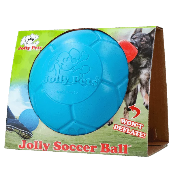 Aportovací míč pro psy, světle modrý, 20 cm – Jolly Pets Jolly Soccer Ball
