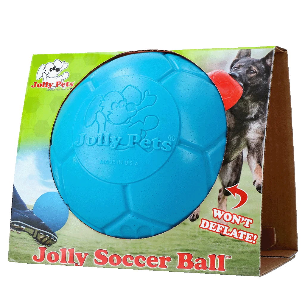 Aportovací míč pro psy, světle modrý, 20 cm – Jolly Pets Jolly Soccer Ball - Obrázek 1