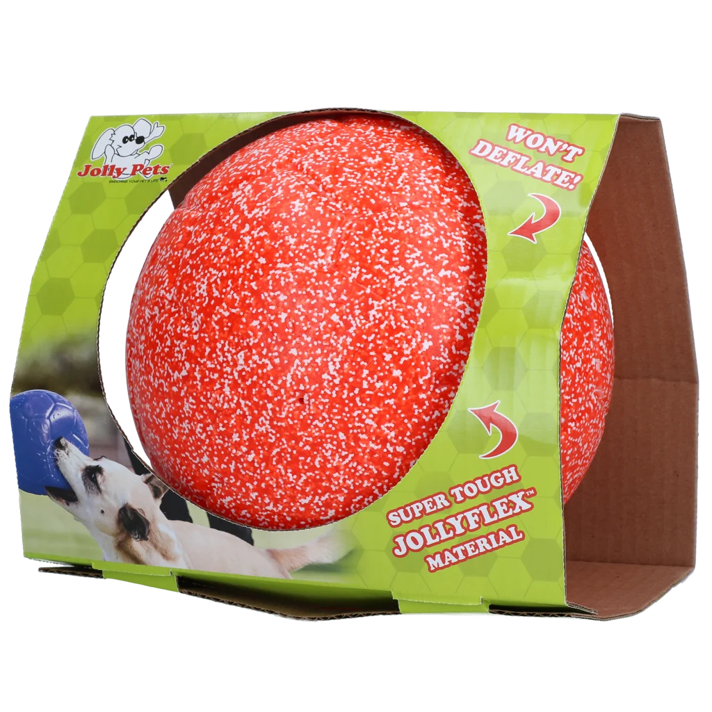 Aportovací míč pro psy, oranžový a bílý, 20 cm – Jolly Pets Jolly Soccer Ball - Obrázek 1