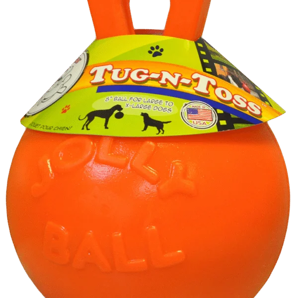 Plovoucí míček pro psy oranžový M (15 cm) – Jolly Pets Tug-n-Toss