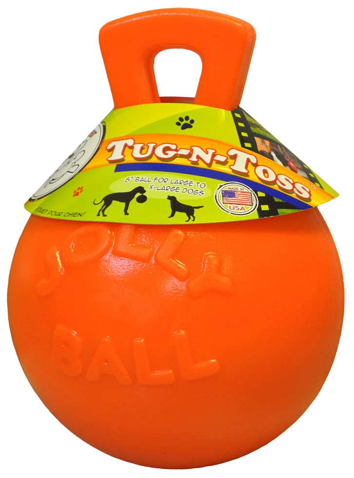 Plovoucí míček pro psy oranžový M (15 cm) – Jolly Pets Tug-n-Toss - Obrázek 1