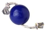 Psí míč s lanem, plovoucí, modrý S (10 cm) – Jolly Pets Romp-n-Roll - Obrázek 2