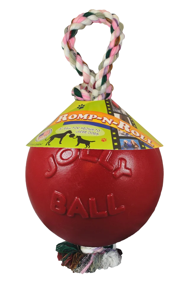 Plovoucí míček pro psy s lanem, červený L (20 cm) – Jolly Pets Romp-n-Roll - Obrázek 1