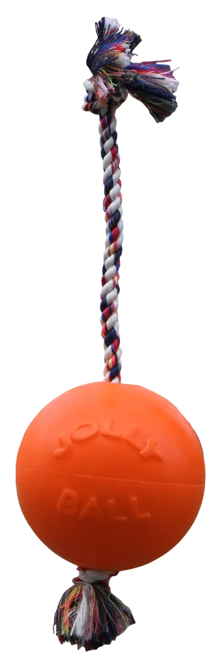 Míč pro psy s lanem, plovoucí, vanilkový L (20 cm) – Jolly Pets Romp-n-Roll - Obrázek 1