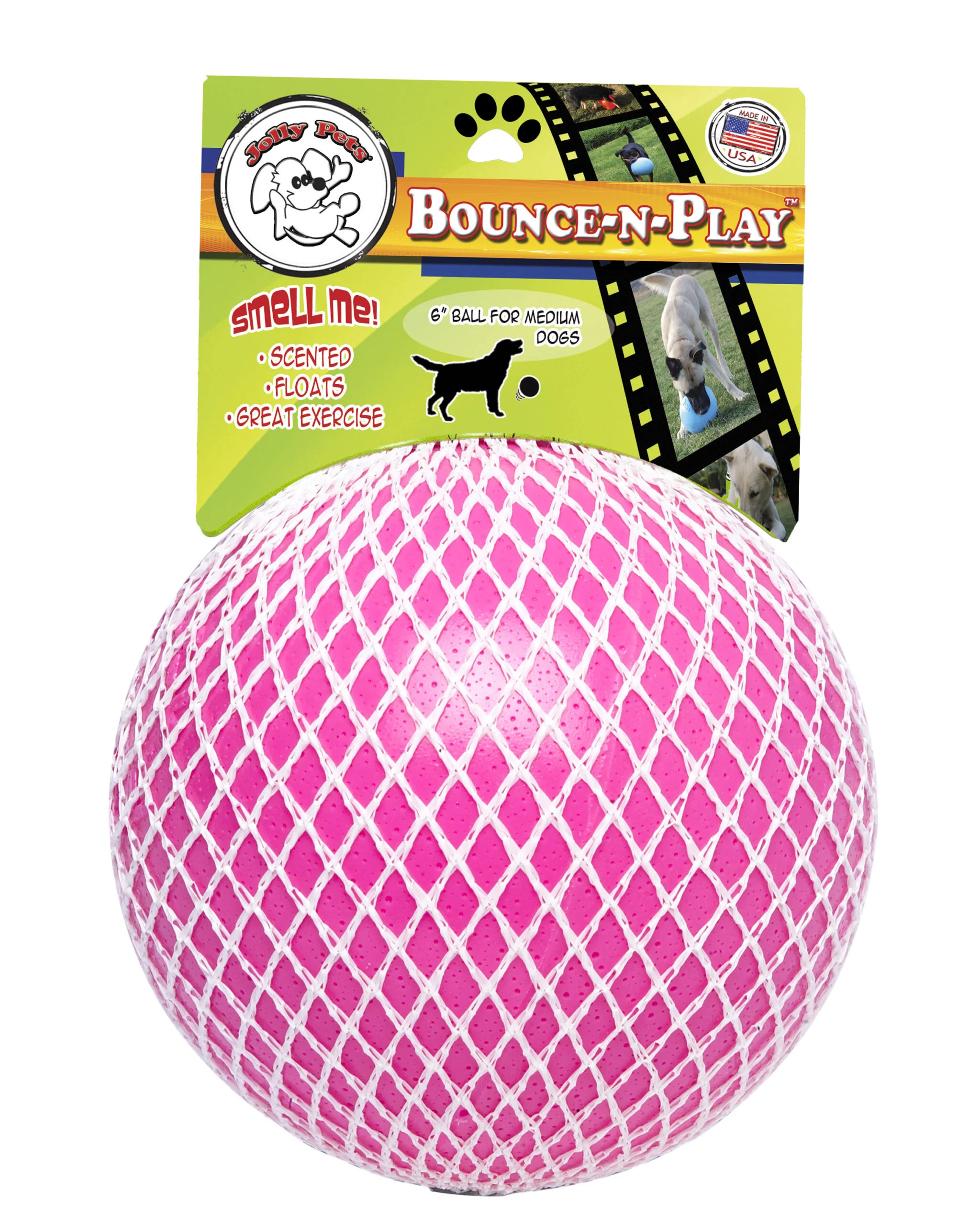 Plovoucí míč pro psy, 20 cm – Jolly Pets Jolly Bounce-n Play žvýkačkově růžový L - Obrázek 3