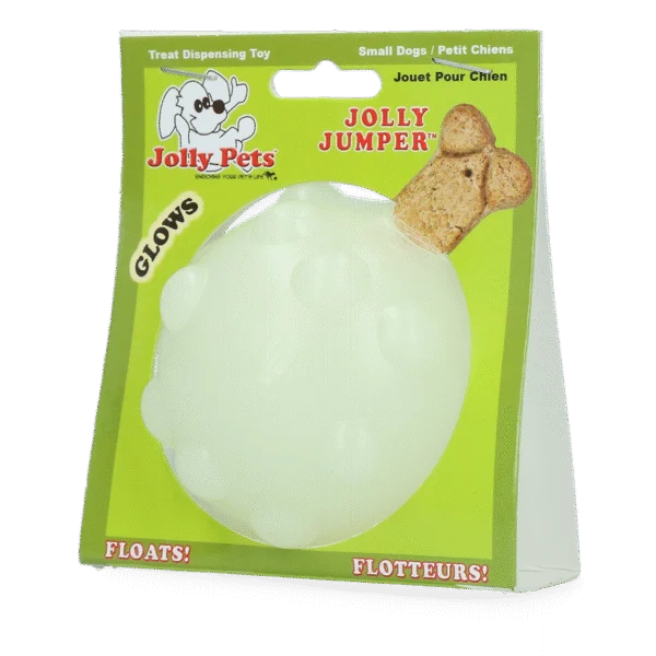 Pamlskový míček pro psy z TPR gumy, 7,6 cm – Jolly Pets Jolly Jumper svítící ve tmě S